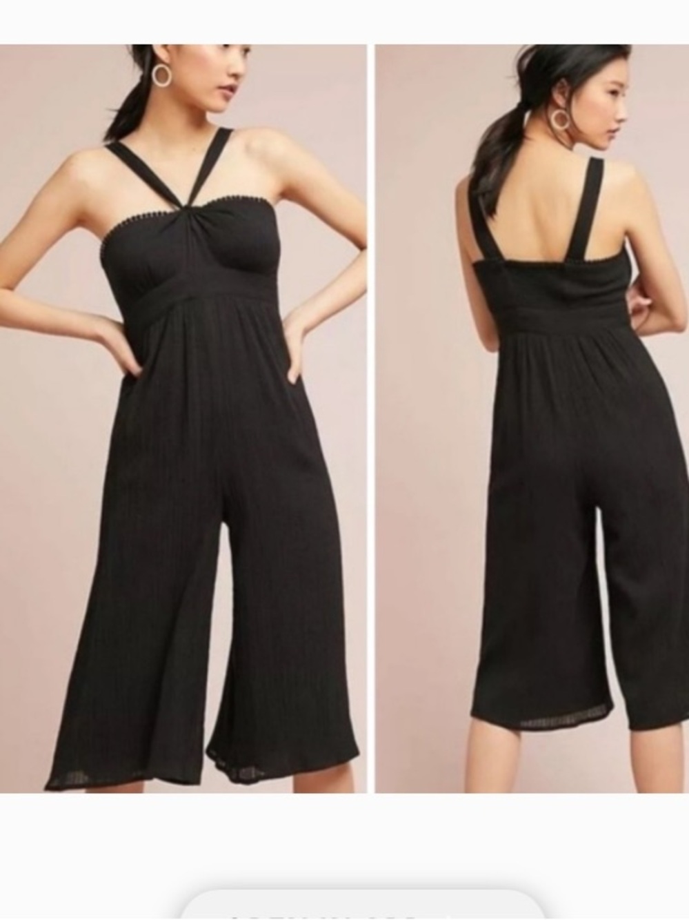 Anthropologie Maeve Black Jumpsuit Size 0
